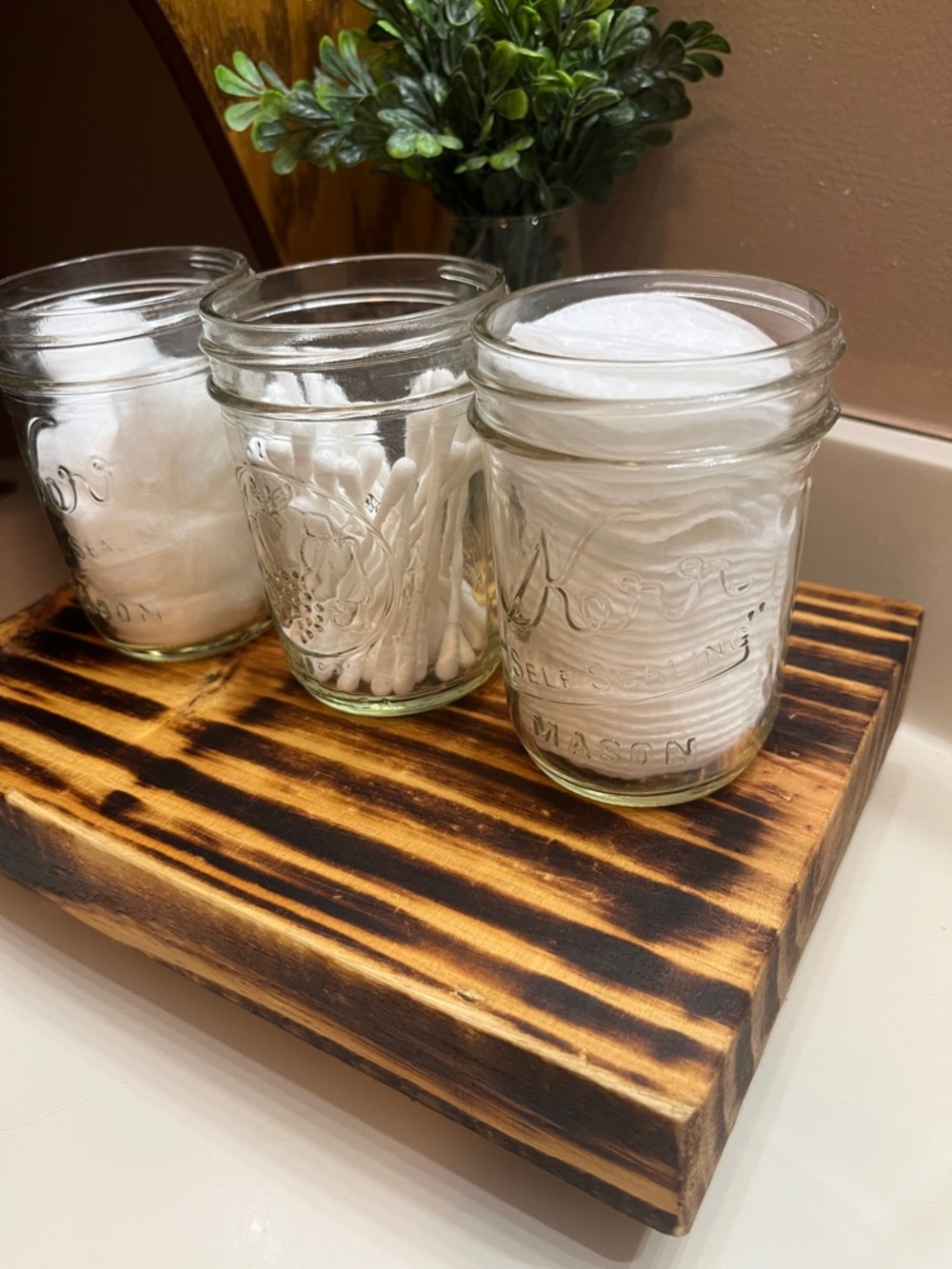 Rustic Bath Counter Riser, Wooden Pedestal Tray, Kitchen Trivet, Handmade